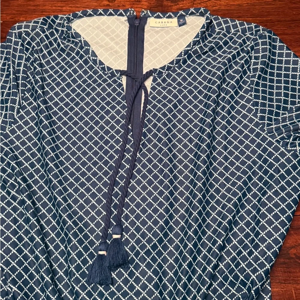 Cabana Life Nautical Ruffle Sleeve Romper New without tag. Size Medium - Picture 5 of 9